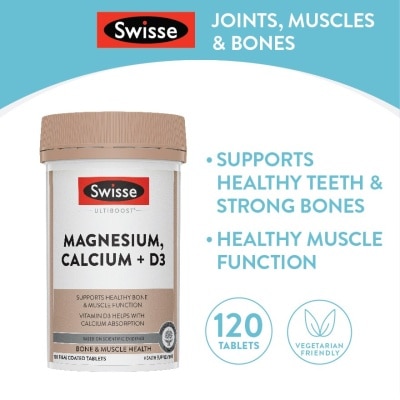 SWISSE Magnesium Calcium D3 Tablet (Support Healthy Bones & Teeth) 120s