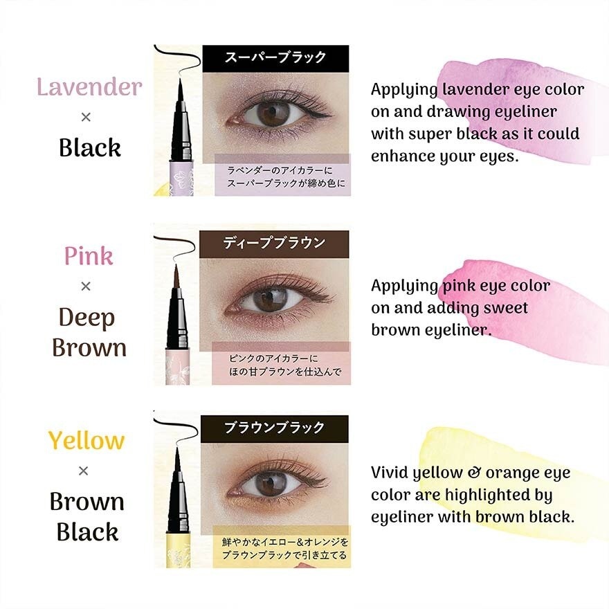 Waterproof Real Lasting Eyeliner Spring Limited Collection (Super Black) 1s