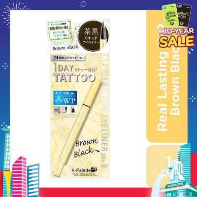 K-PALETTE Waterproof Real Lasting Eyeliner Spring Limited Collection (Brown Black) 1s