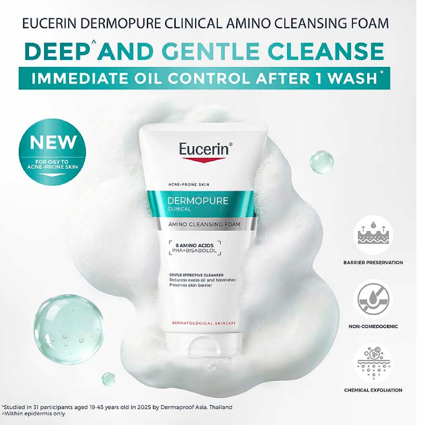 Eucerin Dermopure Clinical Amino Cleansing Foam 150ml
