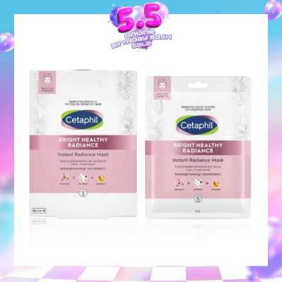 CETAPHIL - Bright Healthy Radiance Instant Radiance Mask (Biodegradable and 100% Vegan Mask) 6s
