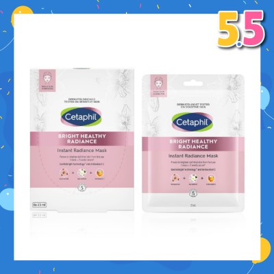 CETAPHIL Bright Healthy Radiance Instant Radiance Mask (Biodegradable and 100% Vegan Mask) 6s