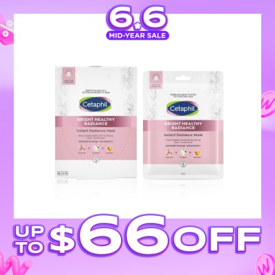 CETAPHIL - Bright Healthy Radiance Instant Radiance Mask (Biodegradable and 100% Vegan Mask) 6s