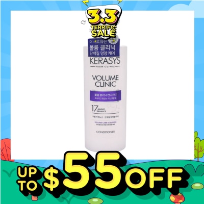 KERASYS 3 Step Hair Clinic System Volume Clinic Nourishing Conditioner (For Wavy, Permed, Flat, Weak Hair) 750ml
