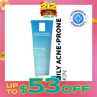 LA ROCHE-POSAY Effaclar Foaming Cream Cleanser (Remove Excess Oil + Minimize Pores) 125ml