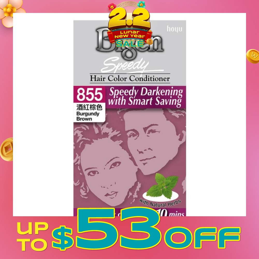 BIGEN SPEEDY Hair Color Conditioner 855 Burgundy Brown (Perfect Gray Coverage in 10min) 145.5g