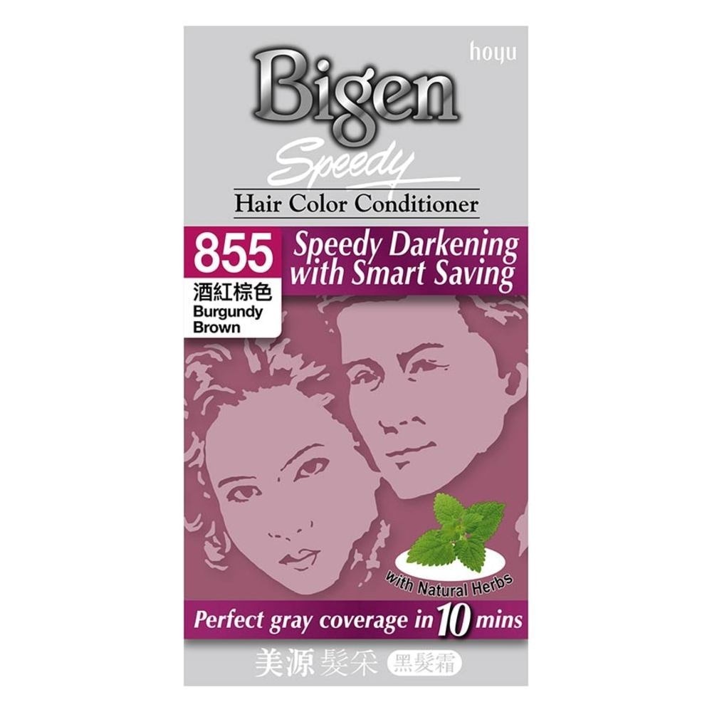 BIGEN SPEEDY Hair Color Conditioner 855 Burgundy Brown (Perfect Gray Coverage in 10min) 145.5g