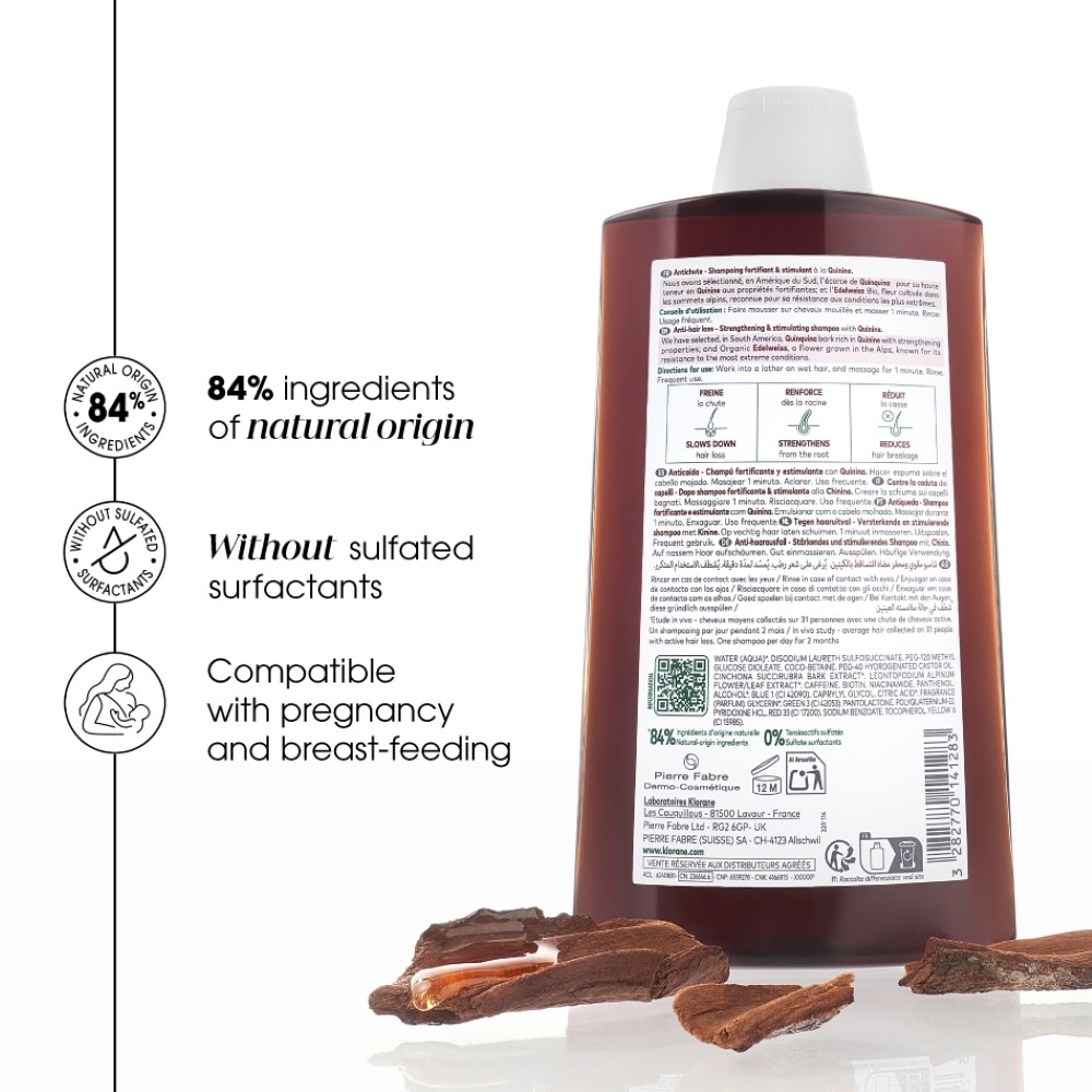 Quinine Strengthening + Anti-Hairloss Shampoo 400ml