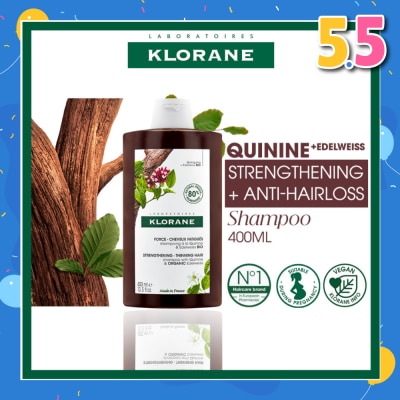 KLORANE Strengthening - Thinning Hair Quinine & Organic Edelweiss Shampoo (Compatible With Pregnancy & Breast-Feeding) 400ml