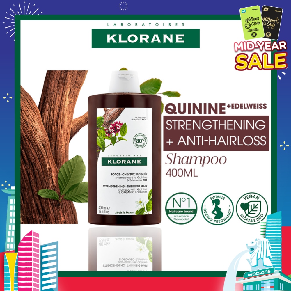 Strengthening - Thinning Hair Quinine & Organic Edelweiss Shampoo (Compatible With Pregnancy & Breast-Feeding) 400ml