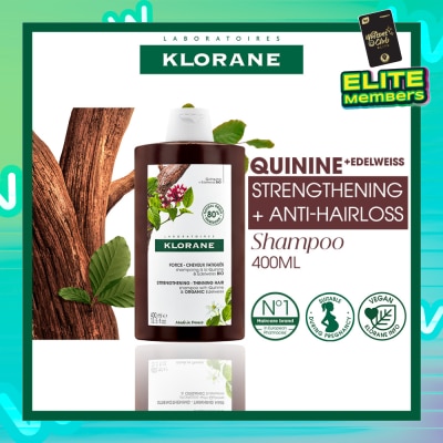 KLORANE Strengthening - Thinning Hair Quinine & Organic Edelweiss Shampoo (Compatible With Pregnancy & Breast-Feeding) 400ml