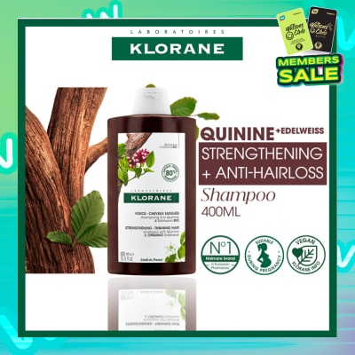 KLORANE Strengthening - Thinning Hair Quinine & Organic Edelweiss Shampoo (Compatible With Pregnancy & Breast-Feeding) 400ml