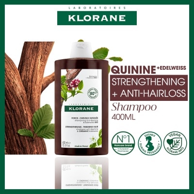 KLORANE Strengthening - Thinning Hair Quinine & Organic Edelweiss Shampoo (Compatible With Pregnancy & Breast-Feeding) 400ml