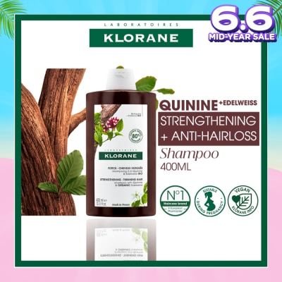 KLORANE Strengthening - Thinning Hair Quinine & Organic Edelweiss Shampoo (Compatible With Pregnancy & Breast-Feeding) 400ml