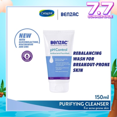 BENZAC Ph Control Antibacterial Face Wash (Rebalancing Wash For Acne-Prone Skin + Removes Bacteria To Prevent Spots) 150ml