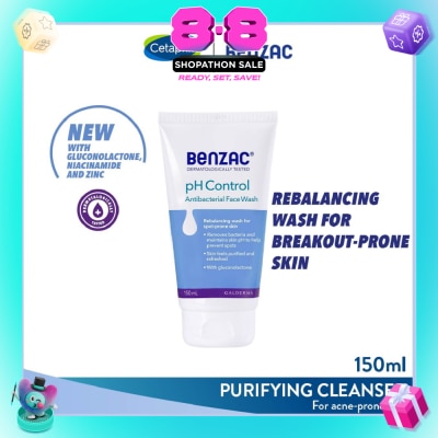 BENZAC - Ph Control Antibacterial Face Wash (Rebalancing Wash For Acne-Prone Skin + Removes Bacteria To Prevent Spots) 150ml