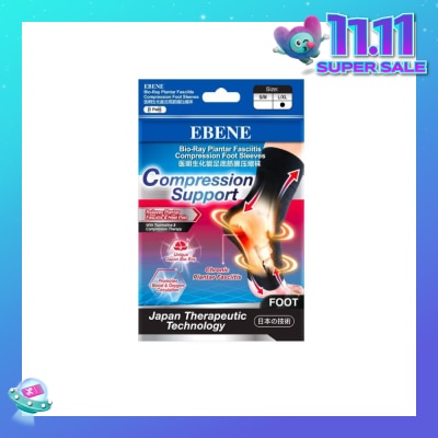 EBENE Bio Ray Plantar Fasciitis Compression Foot Sleeves, Best For Heel Pain Relief (L To XL) Pair, 1s