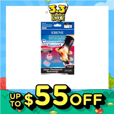 EBENE Bio Ray Plantar Fasciitis Compression Foot Sleeves, Best For Heel Pain Relief (L To XL) Pair, 1s