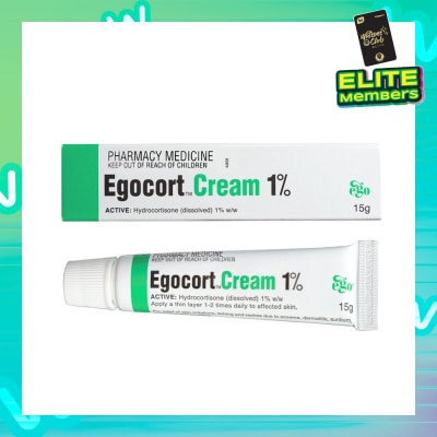 EGO QV Egocort Cream 1% (For Relief Of Skin Irritation, Itching & Rashes Due to Eczema, Dermatitis & Psoriasis) 15g