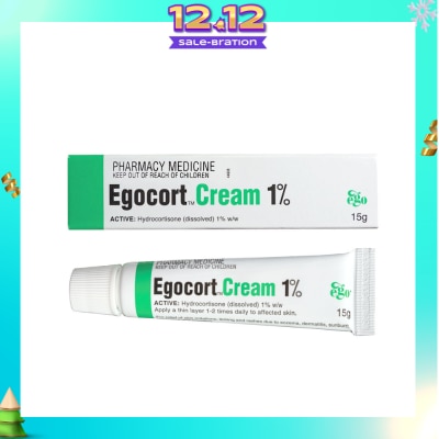 EGO QV Egocort Cream 1% (For Relief Of Skin Irritation, Itching & Rashes Due to Eczema, Dermatitis & Psoriasis) 15g