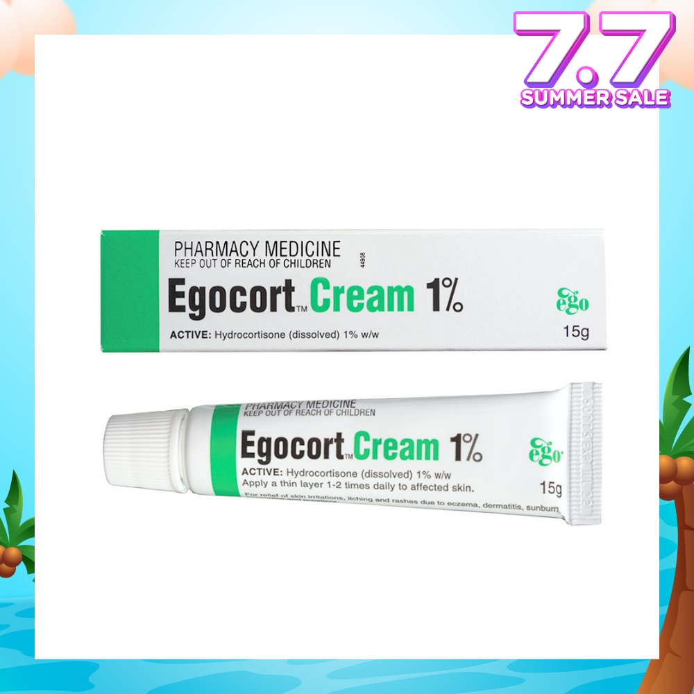 Egocort Cream 1% (For Relief Of Skin Irritation, Itching & Rashes Due to Eczema, Dermatitis & Psoriasis) 15g