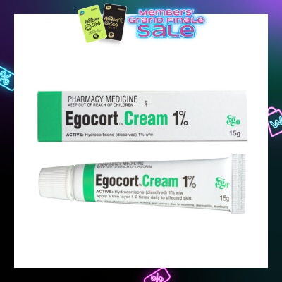 EGO QV Egocort Cream 1% (For Relief Of Skin Irritation, Itching & Rashes Due to Eczema, Dermatitis & Psoriasis) 15g