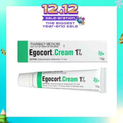 EGO QV Egocort Cream 1% (For Relief Of Skin Irritation, Itching & Rashes Due to Eczema, Dermatitis & Psoriasis) 15g