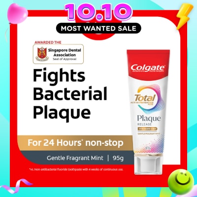 COLGATE Total Plaque Release Gentle Fragrant Mint Toothpaste 95g image
