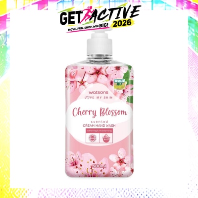 WATSONS - Cherry Blossom Scented Cream Hand Wash (Softening and Moisturising, Dermatologically Tested) 500ml image