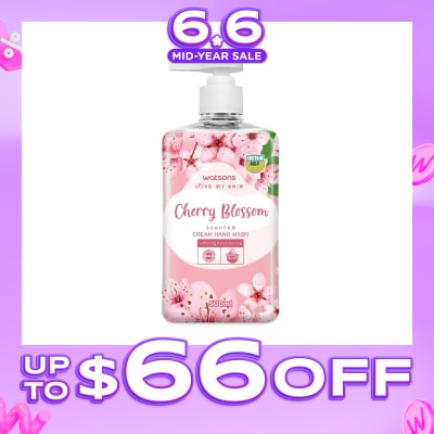 WATSONS - Cherry Blossom Scented Cream Hand Wash (Softening and Moisturising, Dermatologically Tested) 500ml