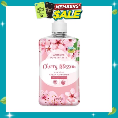WATSONS Cherry Blossom Scented Cream Hand Wash (Softening and Moisturising, Dermatologically Tested) 500ml image