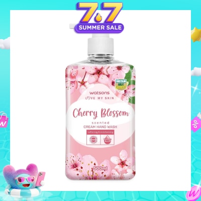WATSONS - Cherry Blossom Scented Cream Hand Wash (Softening and Moisturising, Dermatologically Tested) 500ml
