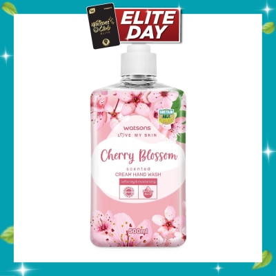 WATSONS Cherry Blossom Scented Cream Hand Wash (Softening and Moisturising, Dermatologically Tested) 500ml image