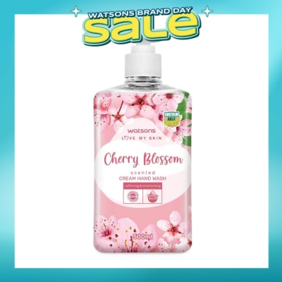 WATSONS - Cherry Blossom Scented Cream Hand Wash (Softening and Moisturising, Dermatologically Tested) 500ml
