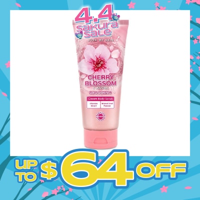 WATSONS - Cherry Blossom & Jojoba Smoothing Cream Body Scrub (Dermatologically Tested, Vitamins B3 & E, Walnut Shell Powder) 200ml
