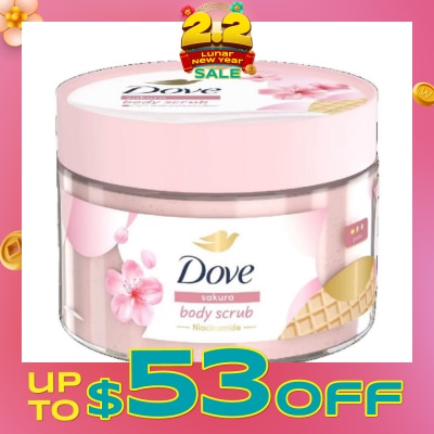 DOVE Sakura Smoothie Body Scrub (1st Ice Cream* Body Scrub, For Gentle Exfoliation) 280g