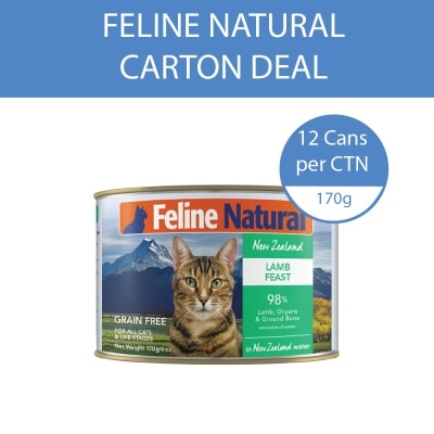 FELINE NATURAL - Lamb Feast Canned Cat Food 170g x 12s (Per Carton)