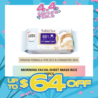 SABORINO - Morning Facial Sheet Rice Mask (For Oily & Congested Skin) 28s