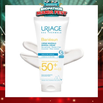 URIAGE - Bariesun Spf50 Mineral Cream (Provide Intense Protection Against Dryness) 100ml (Expiry: May`2027)