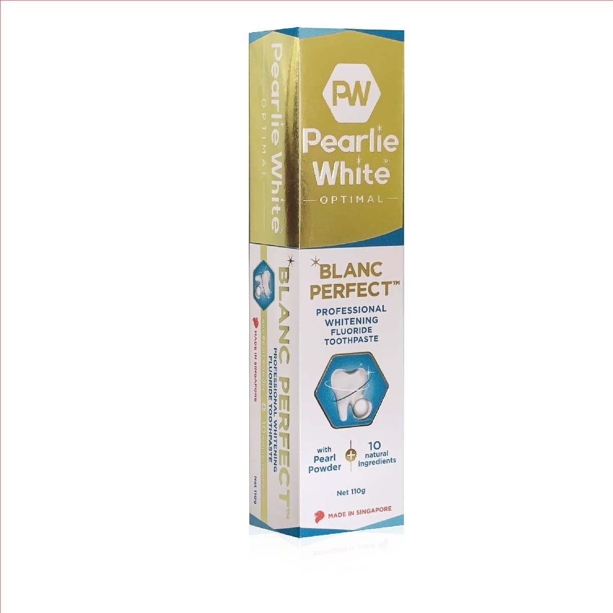 Blanc Perfect Professional Whitening Fluoride Toothpaste (Actively Removes Stains to Restore Whiteness and Shine to Teeth) 110g