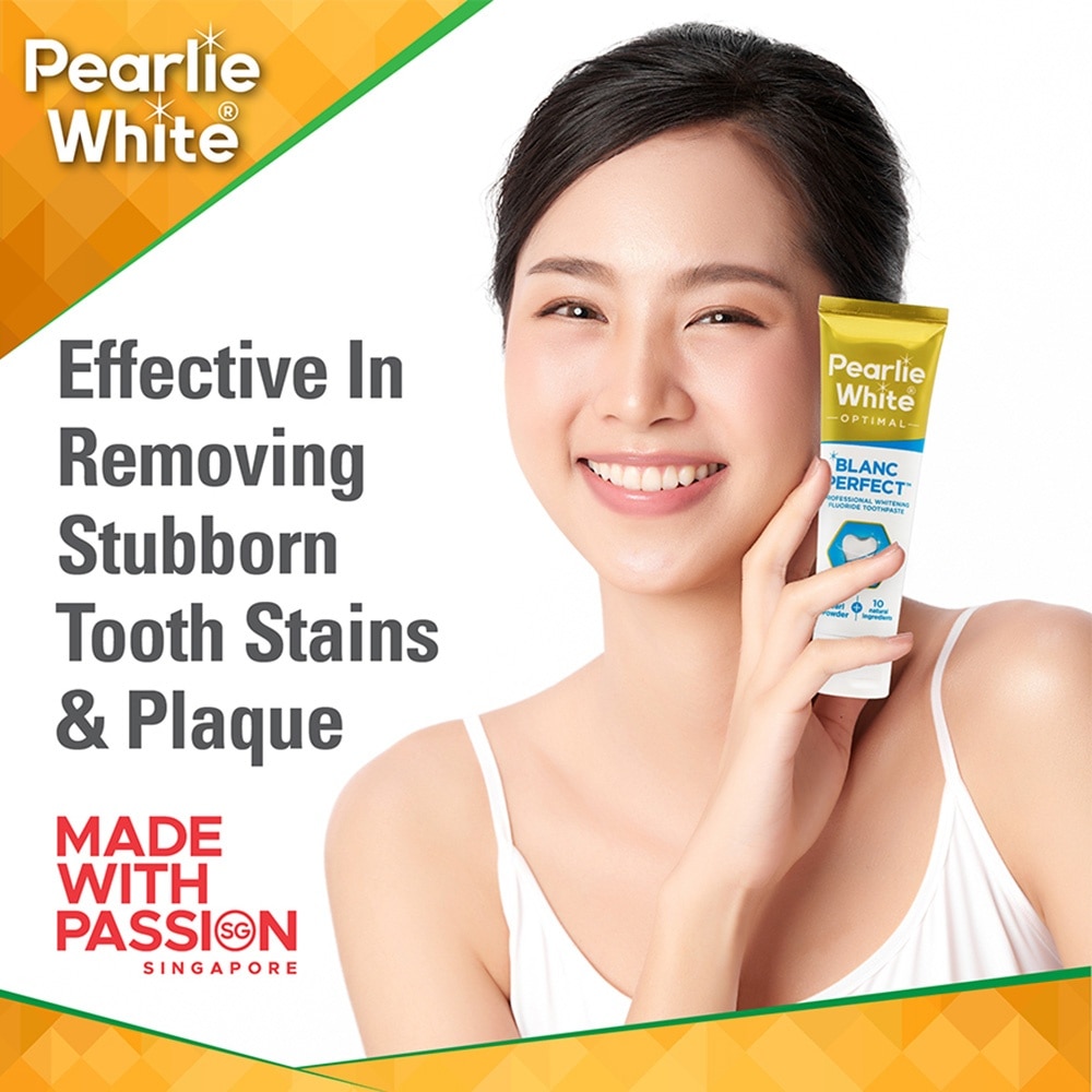 Blanc Perfect Professional Whitening Fluoride Toothpaste (Actively Removes Stains to Restore Whiteness and Shine to Teeth) 110g