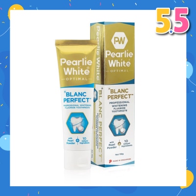 PEARLIE WHITE® Blanc Perfect Professional Whitening Fluoride Toothpaste (Actively Removes Stains to Restore Whiteness and Shine to Teeth) 110g