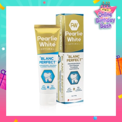 PEARLIE WHITE® Blanc Perfect Professional Whitening Fluoride Toothpaste (Actively Removes Stains to Restore Whiteness and Shine to Teeth) 110g