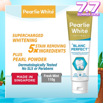 PEARLIE WHITE® Blanc Perfect Professional Whitening Fluoride Toothpaste (Actively Removes Stains to Restore Whiteness and Shine to Teeth) 110g