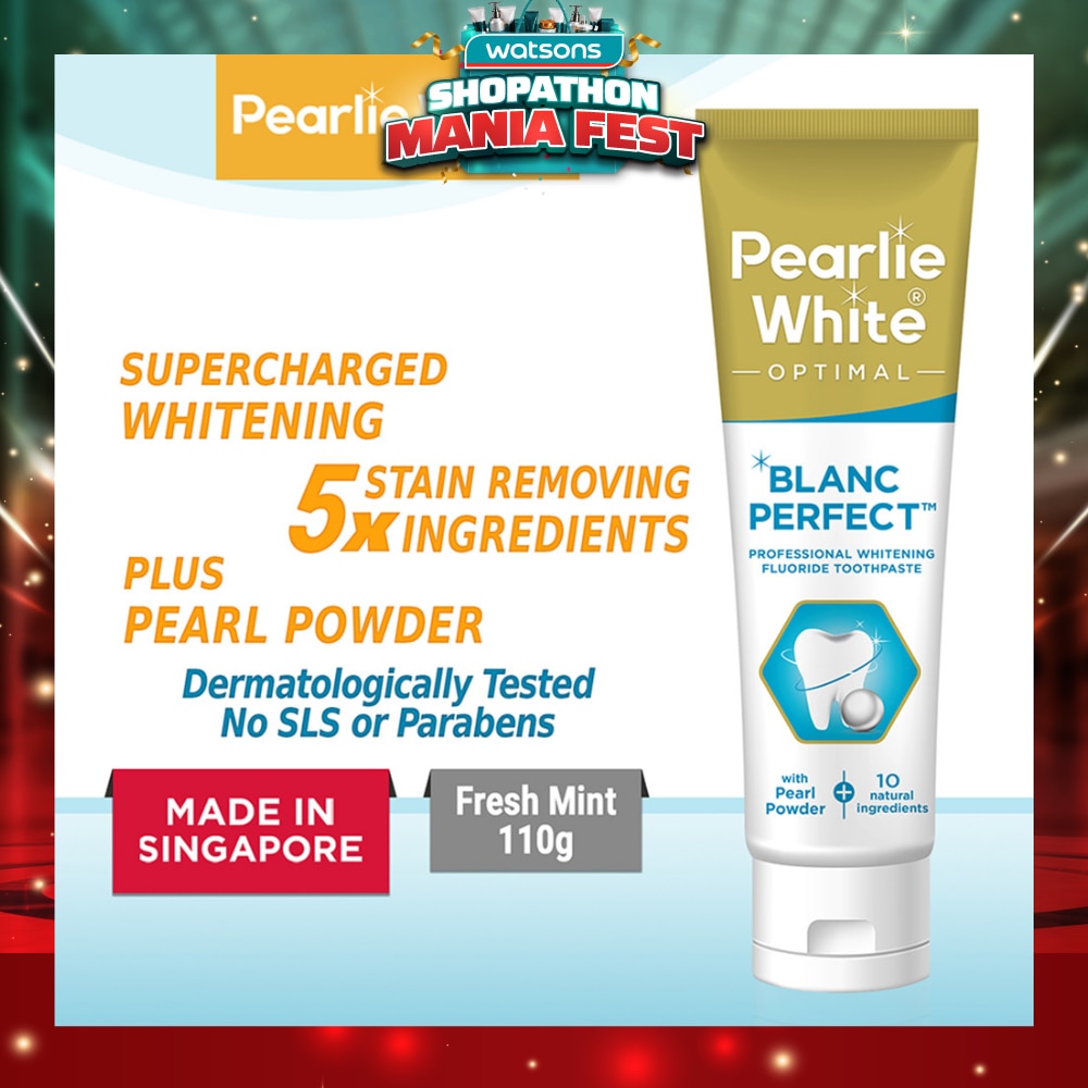 Blanc Perfect Professional Whitening Fluoride Toothpaste (Actively Removes Stains to Restore Whiteness and Shine to Teeth) 110g