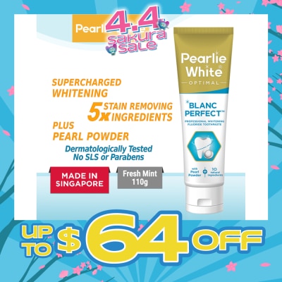 PEARLIE WHITE® - Blanc Perfect Professional Whitening Fluoride Toothpaste (Actively Removes Stains to Restore Whiteness and Shine to Teeth) 110g