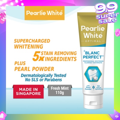 PEARLIE WHITE® Blanc Perfect Professional Whitening Fluoride Toothpaste (Actively Removes Stains to Restore Whiteness and Shine to Teeth) 110g