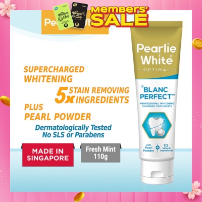 PEARLIE WHITE® Blanc Perfect Professional Whitening Fluoride Toothpaste (Actively Removes Stains to Restore Whiteness and Shine to Teeth) 110g