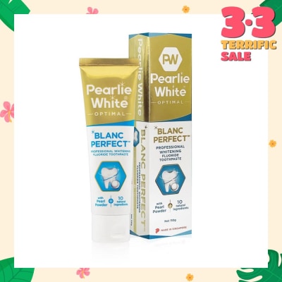 PEARLIE WHITE® Blanc Perfect Professional Whitening Fluoride Toothpaste (Actively Removes Stains to Restore Whiteness and Shine to Teeth) 110g