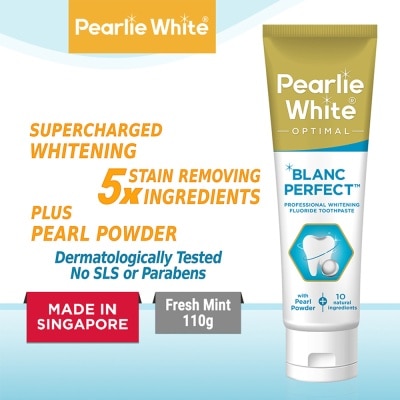 PEARLIE WHITE® Blanc Perfect Professional Whitening Fluoride Toothpaste (Actively Removes Stains to Restore Whiteness and Shine to Teeth) 110g